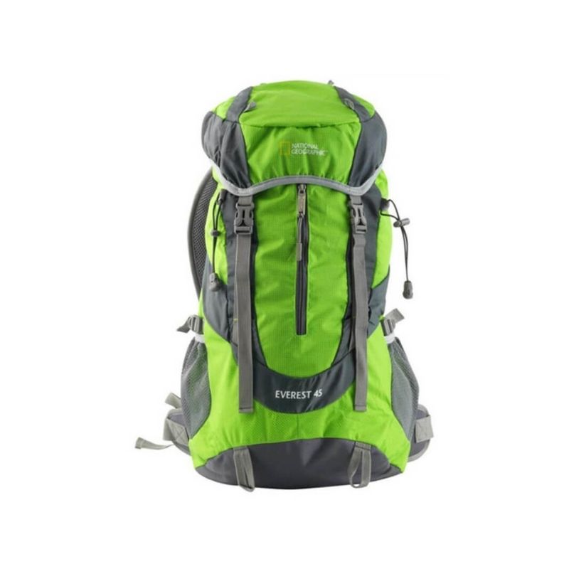 Mochila para senderismo trekking Everest 45 litros verde con gris National Geographic MNG245