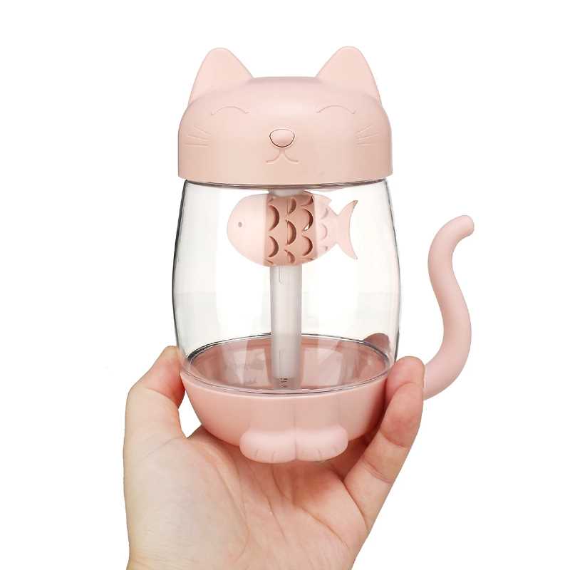 Humidificador Gato con pez Gadgets & fun  ideal para aromaterapia con luz Led  interna ultra silencioso 