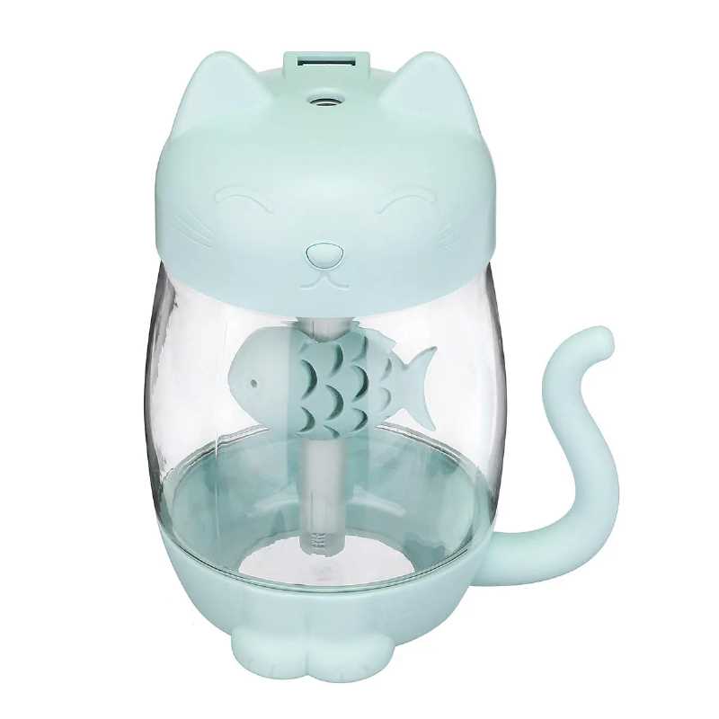 Humidificador Gato con pez Gadgets & fun  ideal para aromaterapia con luz Led  interna ultra silencioso 