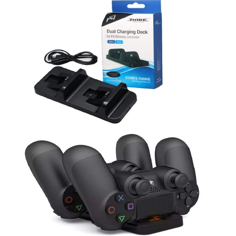 PS4 BASE CARGADOR DUAL PARA CONTROLES PLAYSTATION SLIM PRO