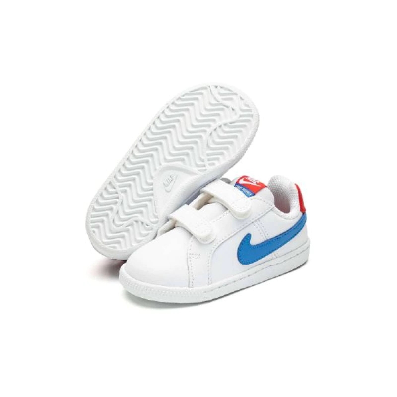 TENIS ORIGINAL NIKE COURT ROYALE TDV BLANCO AZUL NIÑOS 833537-109