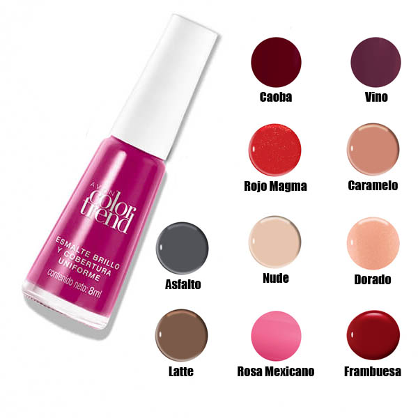 Esmalte con Brillo y Cobertura Uniforme Color Rojo Magma Avon Color Trend