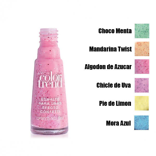 Esmalte para Uñas Efecto Confetti de Chicle de Uva Avon Color Trend
