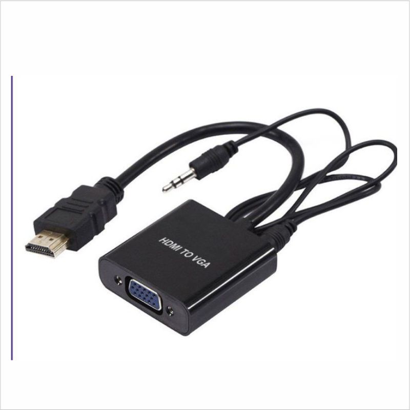 CONVERTIDOR ADAPTADOR HDMI A VGA CON AUDIO  3.5 MM