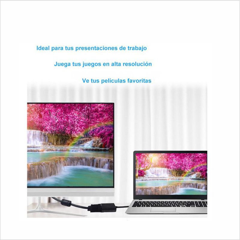 CONVERTIDOR ADAPTADOR HDMI A VGA CON AUDIO  3.5 MM