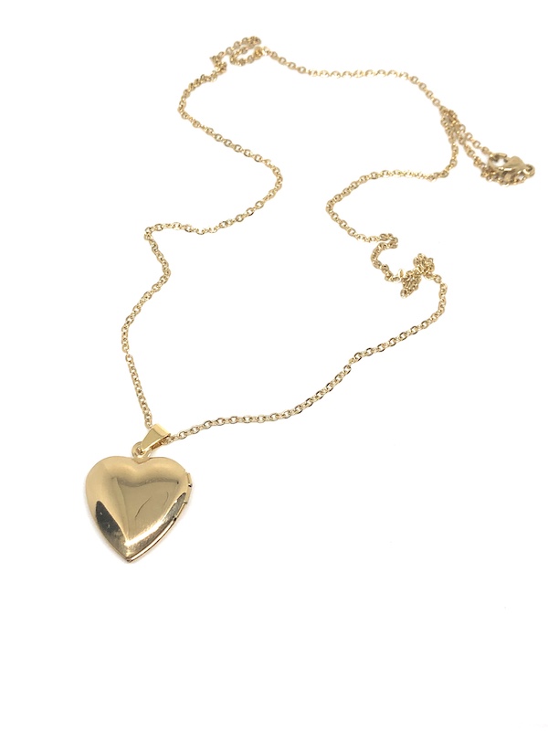 Collar relicario Fotografia Acero Inoxidable Dorado Corazon