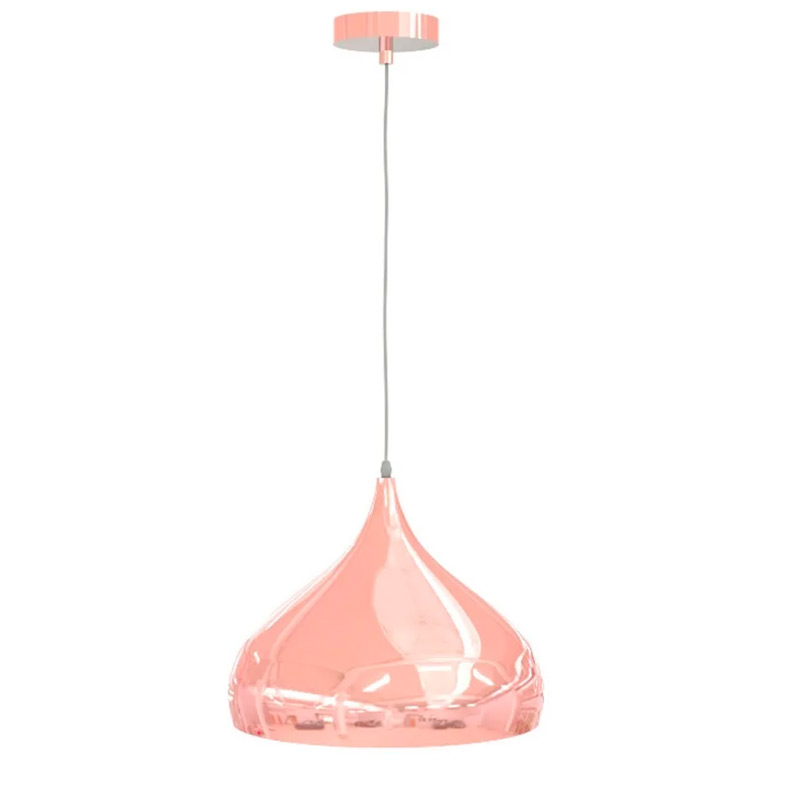 Candil Decorativo Rosa Metálico Lámpara Colgante Aluminio