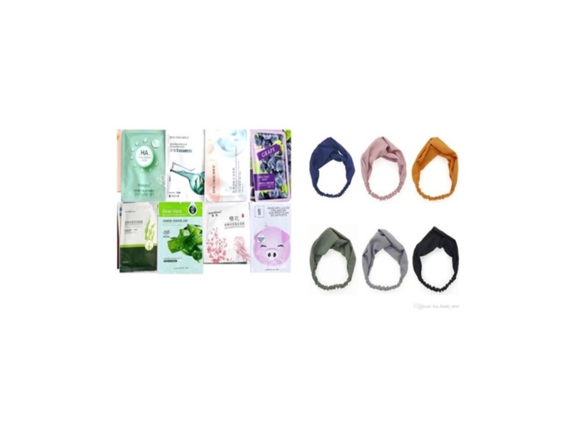 15 Mascarillas Coreanas Piezas Diferentes Variadas + Diadema para el cabello