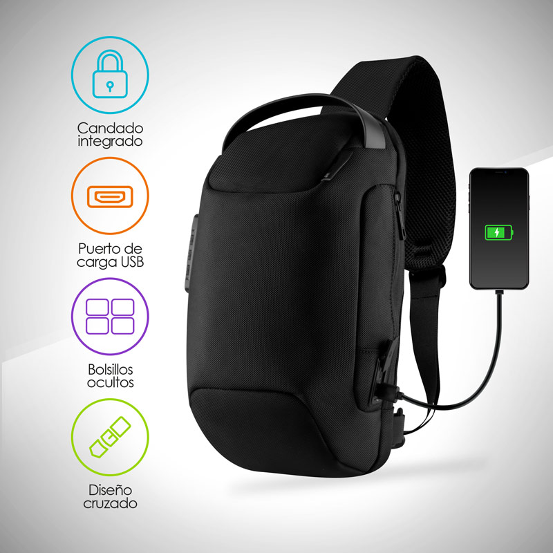Mochila Antirrobo Mini con Candado y Puerto USB Redlemon