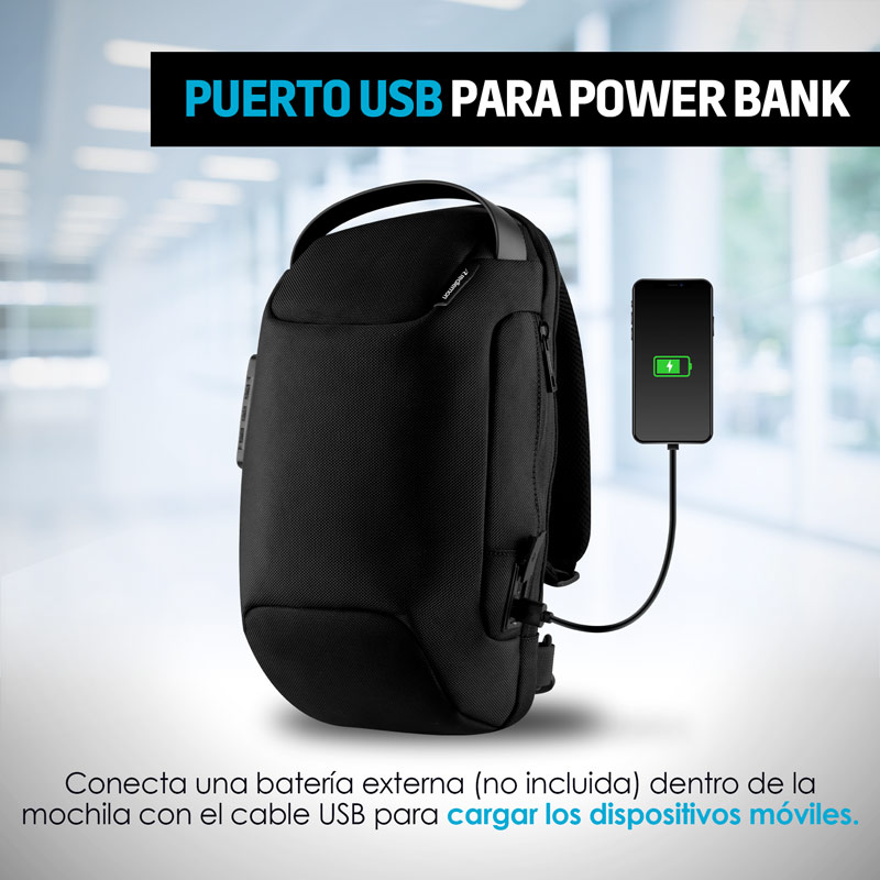 Mochila Antirrobo Mini con Candado y Puerto USB Redlemon