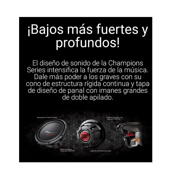 Woofer Pioneer 12  Champions Series De 1600watts Ts-w312d4
