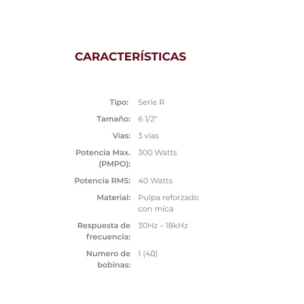 BOCINAS PIONEER 6.5 DE 3 VIAS 300 WATTS  TS-R1651S
