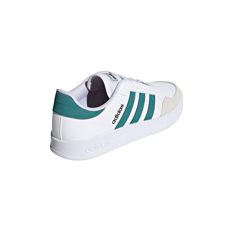 Tenis Adidas Breaknet FZ1839 Blanco Franjas Verdes Hombre