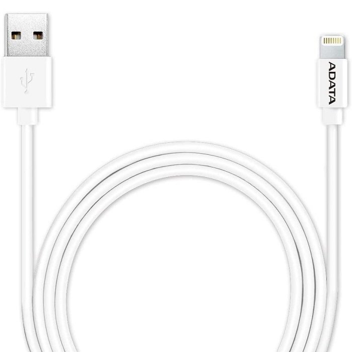 Cable Lightning blanco 2.4A Carga Rápida y 1 Metro iPhone y iPad