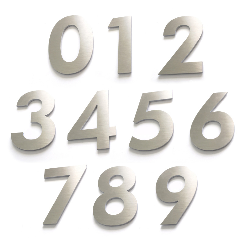 Numeros para casa - 18cm - Delgados - Aluminio Cepillado - Numeros Residenciales®