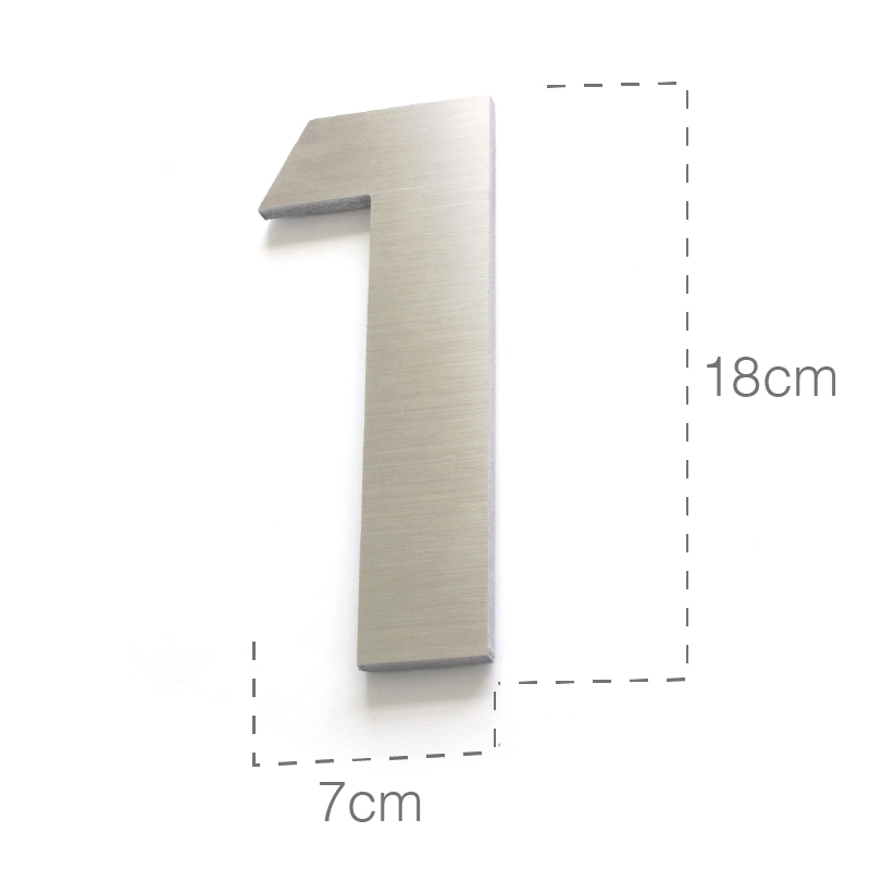 Numeros para casa - 18cm - Delgados - Aluminio Cepillado - Numeros Residenciales®