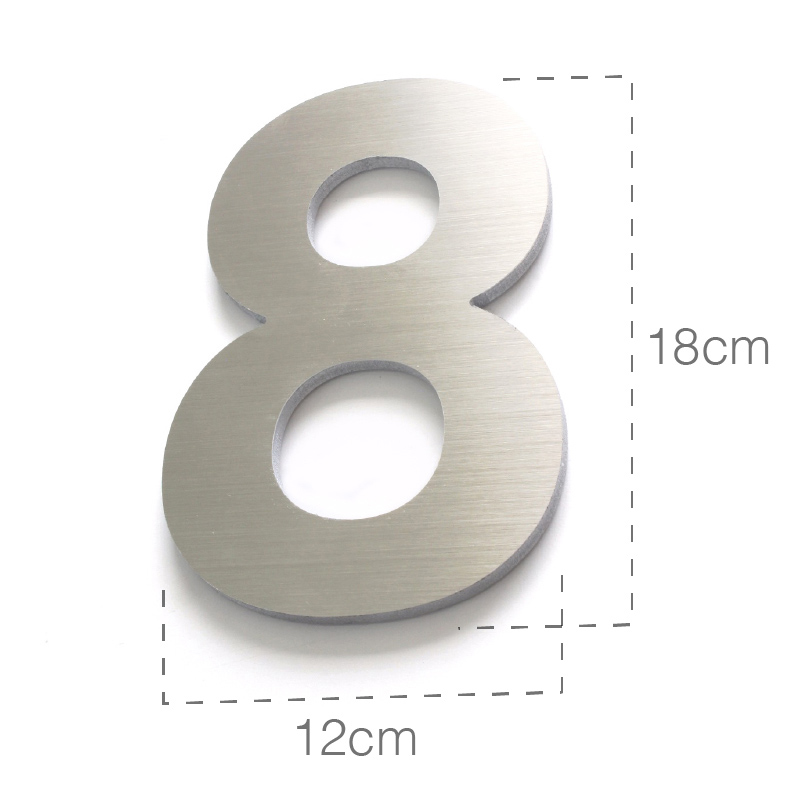 Numeros para casa - 18cm - Delgados - Aluminio Cepillado - Numeros Residenciales®