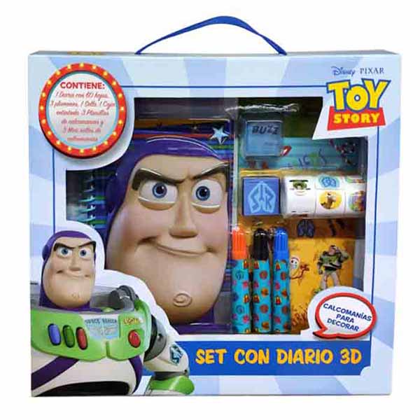 Set con diario 3D Buzz Lightyear Disney para niños, colorear