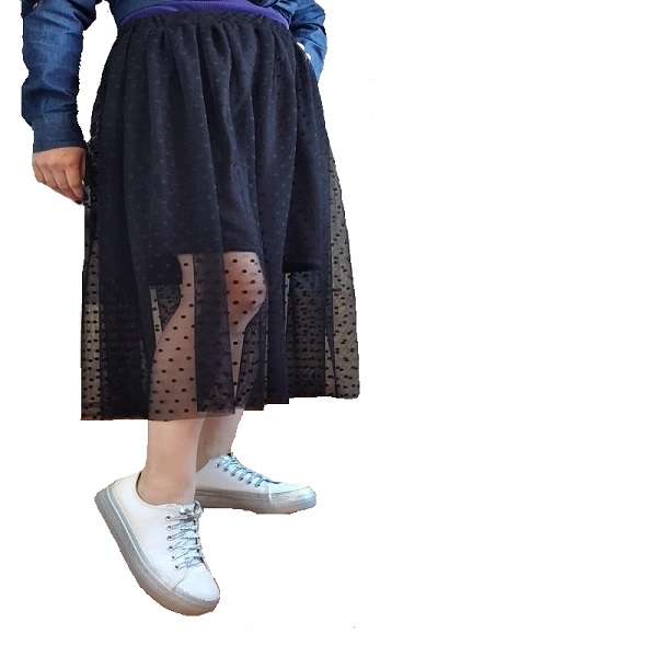 FALDA MESH CON LUNARES AMELIA POR AZNARA CONFECCIONES