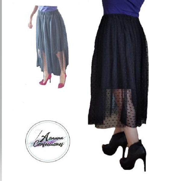 FALDA MESH CON LUNARES AMELIA POR AZNARA CONFECCIONES