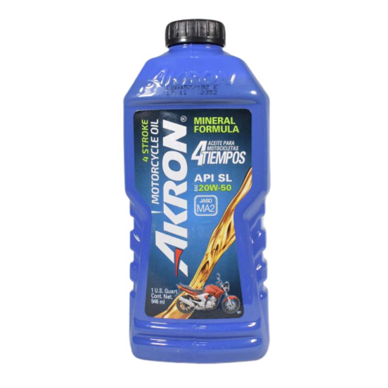 Aceite Multigrado Akron 20w50 4 Tiempos 946 Ml MobileCIty
