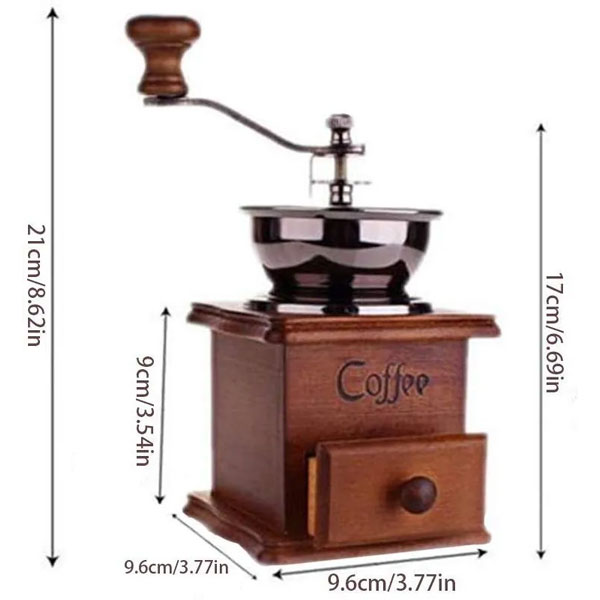 Molino Grano De Café Manual Portátil De Madera Vintage 