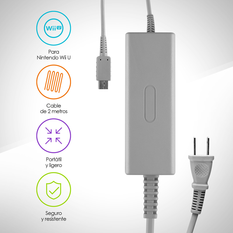 Cargador para Nintendo Wii U Gamepad 2 m Redlemon