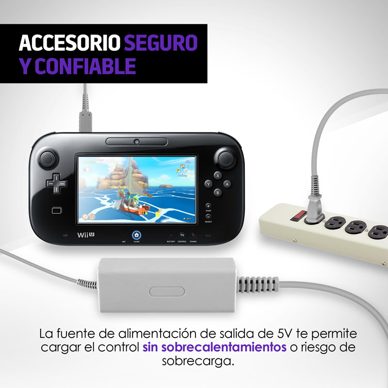 Cargador para Nintendo Wii U Gamepad 2 m Redlemon