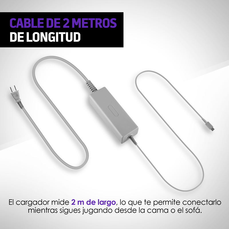 Cargador para Nintendo Wii U Gamepad 2 m Redlemon