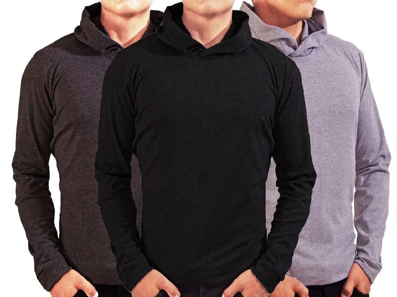 Playera Manga Larga Con Gorro Hombre, 3 Piezas, combo 