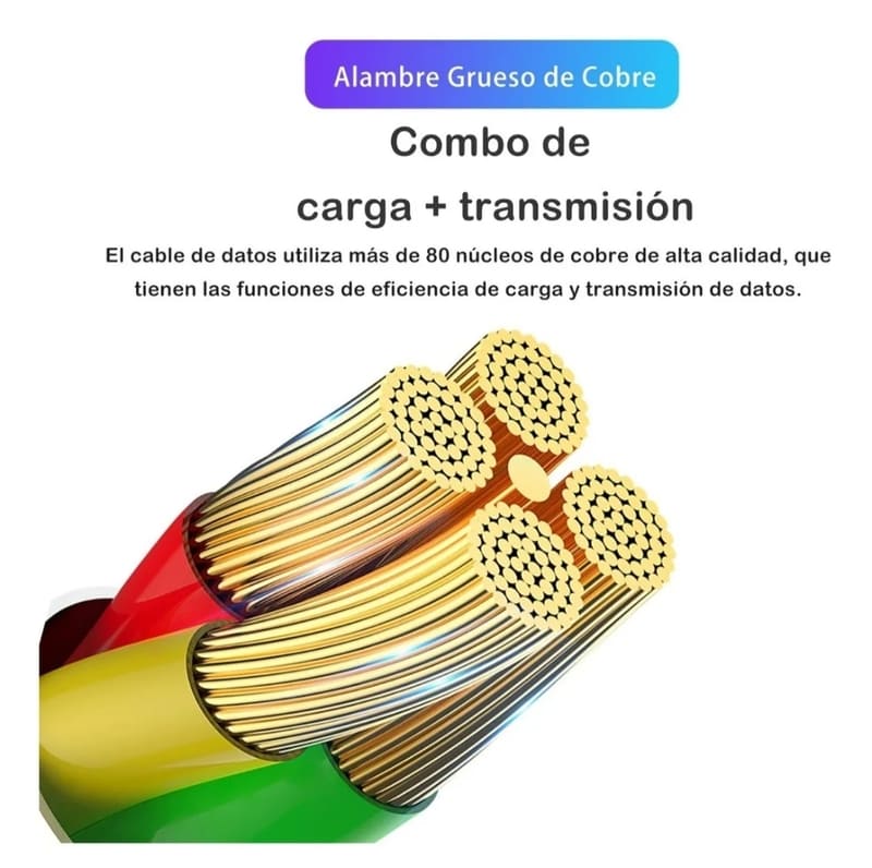 Cable Tipo V8 USB Carga Rapida Uso Rudo (Para Carga y Transferencia de Datos) USB 2.0 Blanco
