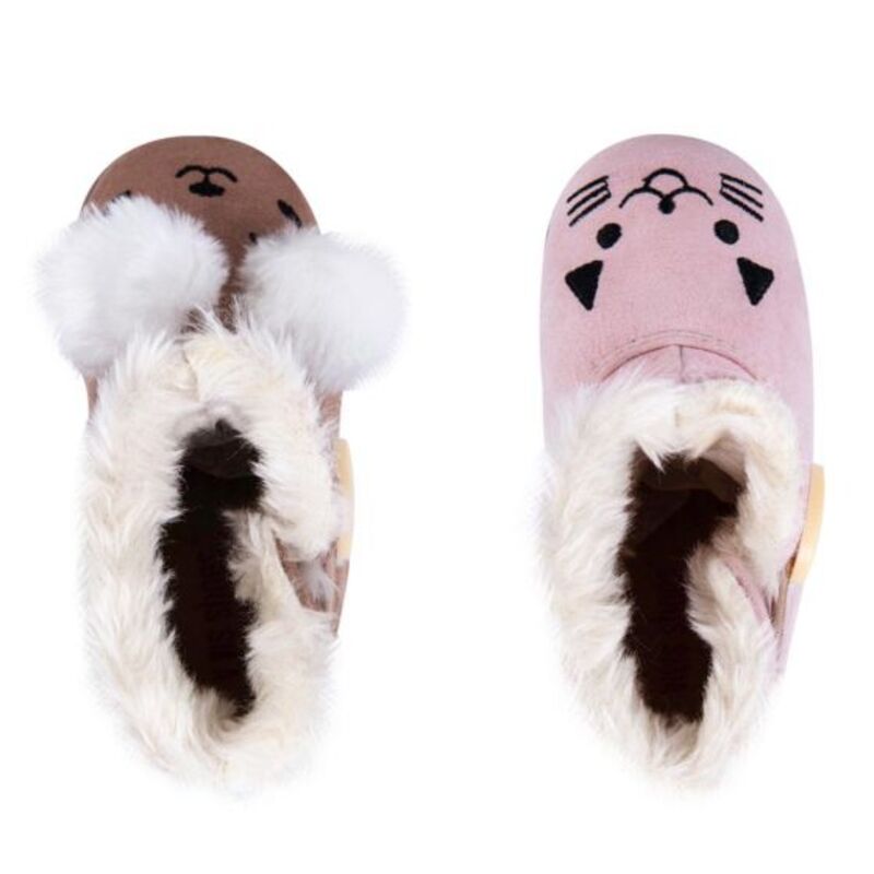 Kit De 2 Pares De Botas Para Bebe Niña Rosa Y Café 329