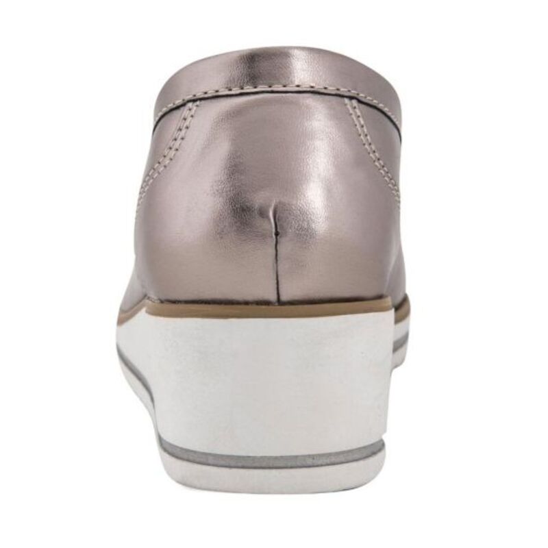 Zapatos Confort Para Mujer Con Plataforma Gris Metálico 309