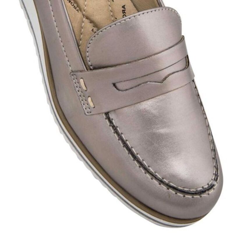 Zapatos Confort Para Mujer Con Plataforma Gris Metálico 309