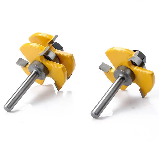 Kit 2 Brocas Fresas Para Router Ensamble Lengüeta y Ranura ( Machimbrado) Zanco 1/4