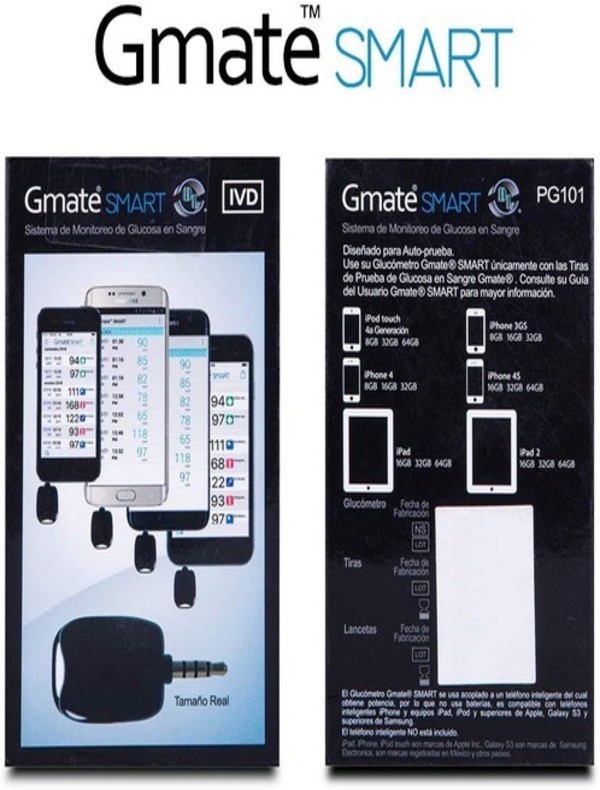 Kit Glucómetro Gmate Smart Con 5 Piezas