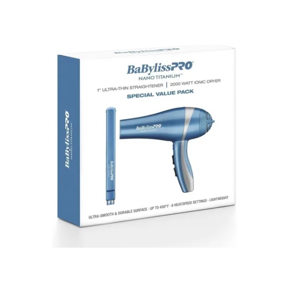 kit plancha secadora Baby-liss pro nano titanium profesional. 