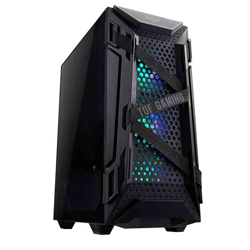 GABINETE ASUS TUF GAMING GT301 RGB CRISTAL TEMPLADO ATX.