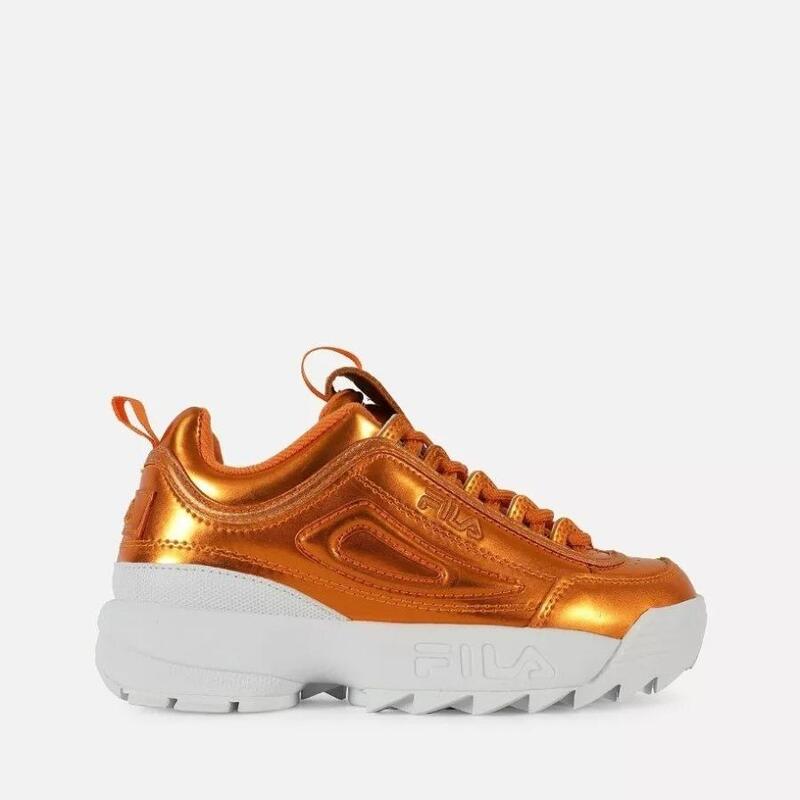 Tenis Fila Disruptor II Naranja Metálico de Dama