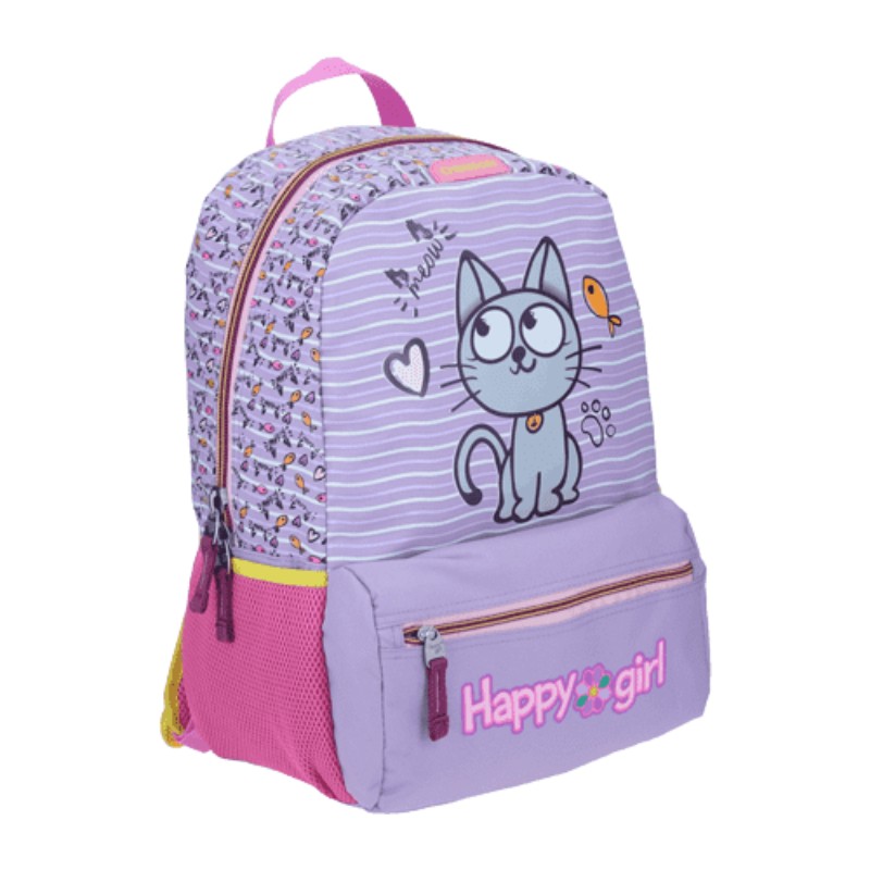 Mochila Grande Chenson Happy Girl Gato hg64151-v