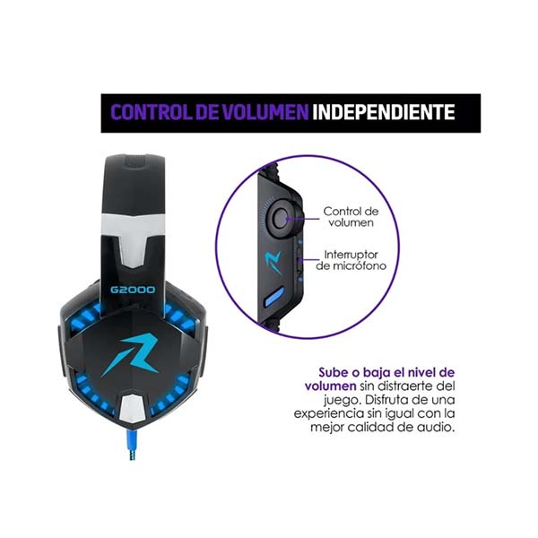 AUDIFONOS GAMER G9000 SONIDO HD 360 MICROFONO LED COLOR ROJO