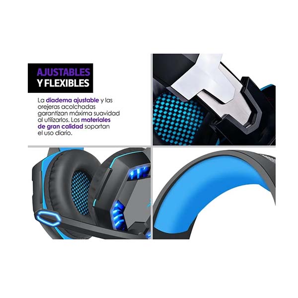 AUDIFONOS GAMER G9000 SONIDO HD 360 MICROFONO LED COLOR ROJO