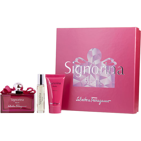 Set De Mujer Marca Salvatore Ferragamo Signorina Ribelle 3pzs 100ml Original 