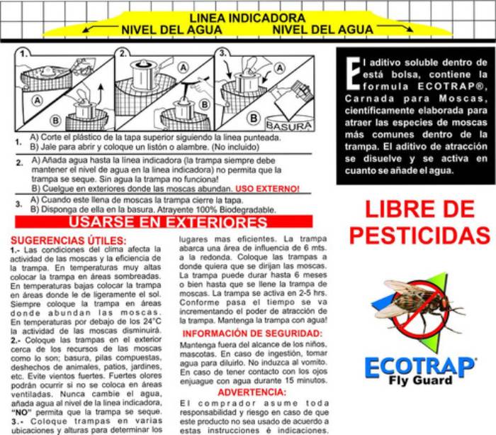 Trampa para Moscas Altamente Efectiva Ecotrap Fly Guard