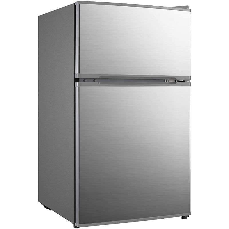 Refrigerador Midea MRTD04G2NBG Frigobar, 3.4 Pies 2 Puertas, Silver