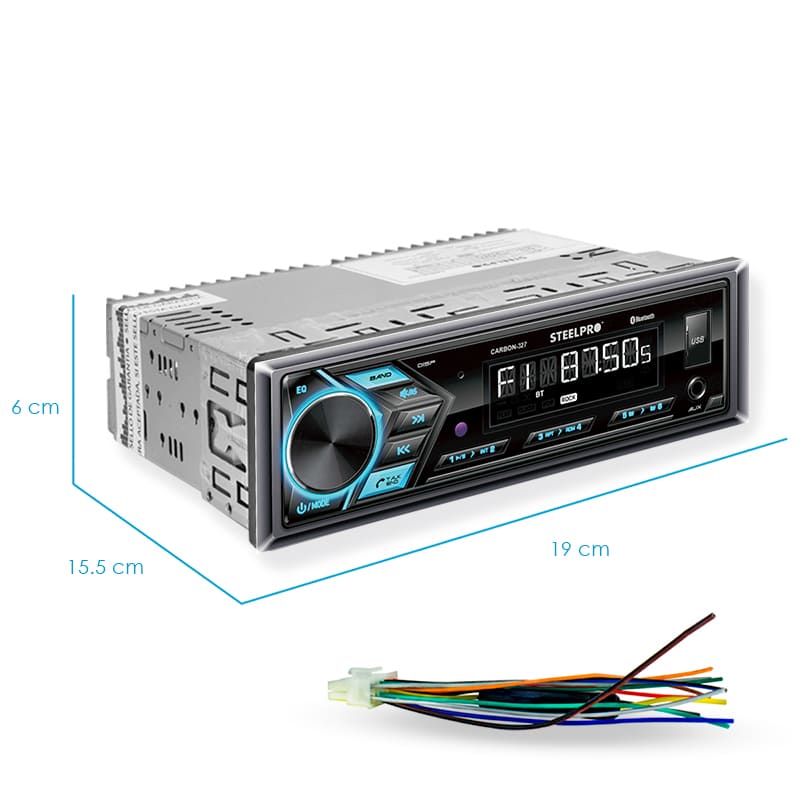 Autoestereo Caratula Desmontable, Bluetooth, USB, Aux - Steelpro