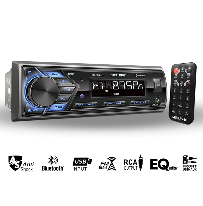 Autoestereo Caratula Desmontable, Bluetooth, USB, Aux - Steelpro