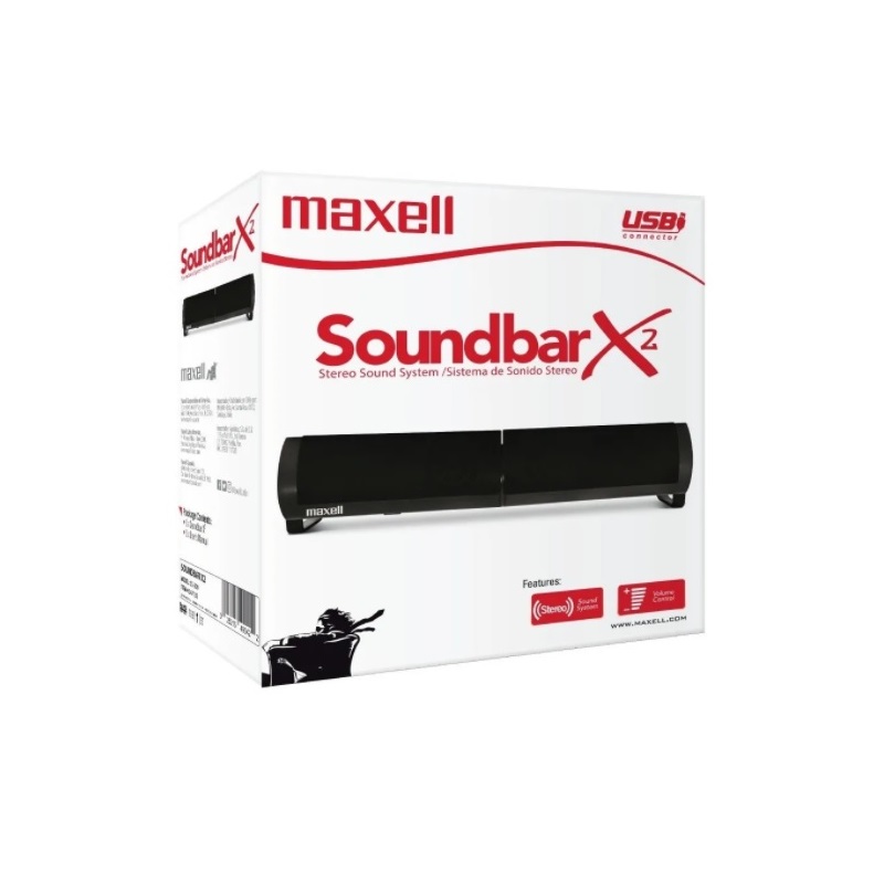 Bocina Para Computadora Maxell / Soundbar X2 / Tipo Barra / 3.5 Mm / 2.0 Canales / 347133