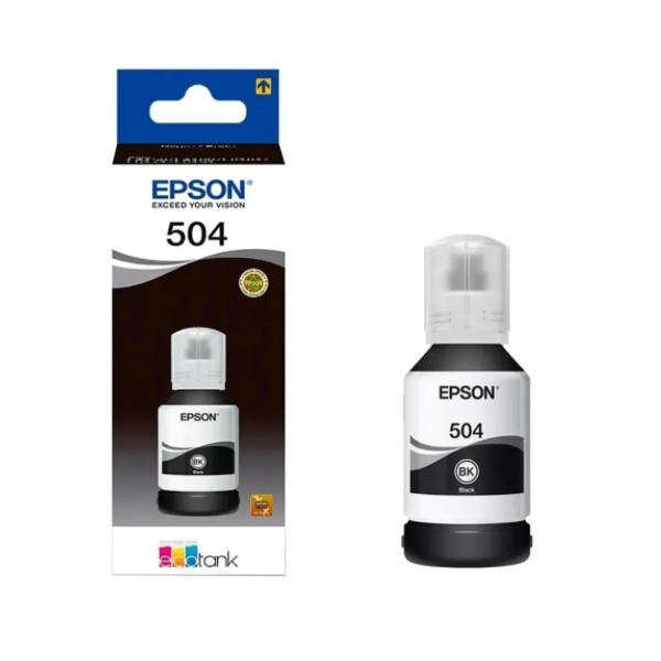 Botella de Tinta Epson T504 Ecotank / Color Negro / Original / T504120 / Nuevo
