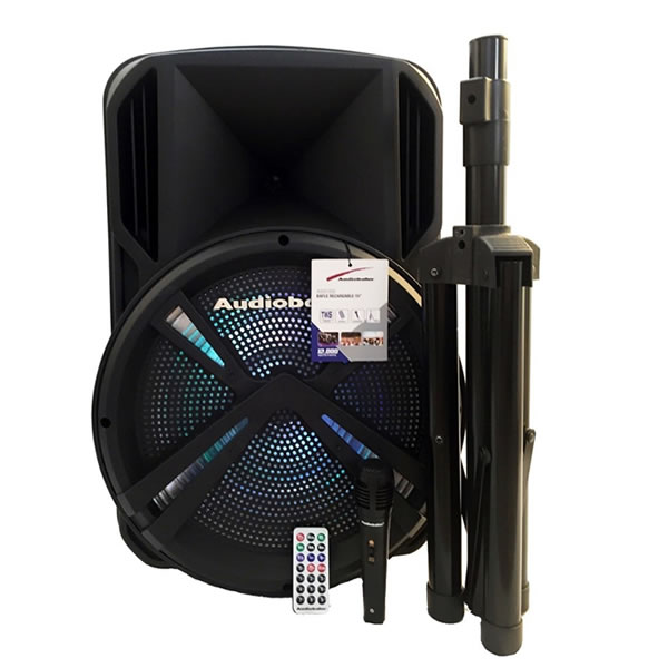  Bafle Recargable Con Tripié y Bluetooth Audiobahn ASG152I - Negro